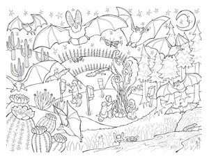 Bat Mural Key